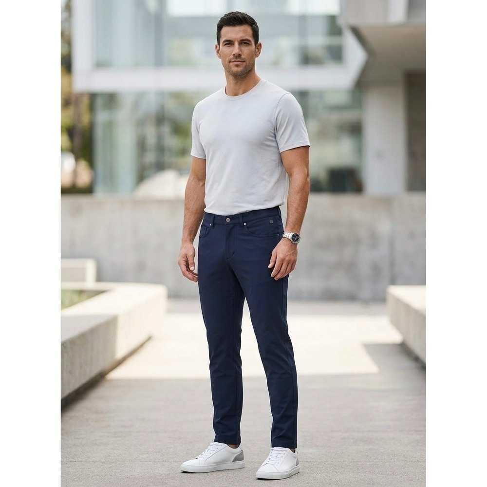 Lululemon Commission Slim-Fit Pant 28 True Navy Warpstreme LM5AD8S Mens 28x30